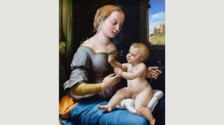 Em 'Madonna dos Cravos' do mestre da Renascença Rafael, um bebê Cristo entrega um ramo de cravos à Virgem Maria - Wikimedia - Wikimedia