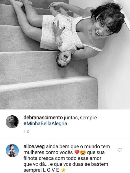 Alice Wegmann apoia Débora Nascimento após fim de casamento com José Loreto - Montagem/UOL/Reprodução/Instagram/debranascimento - Montagem/UOL/Reprodução/Instagram/debranascimento