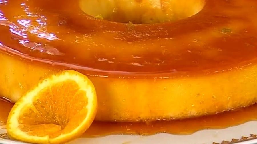Bolo pudim de laranja feito por Ana Maria Braga - Reprodução/TV Globo
