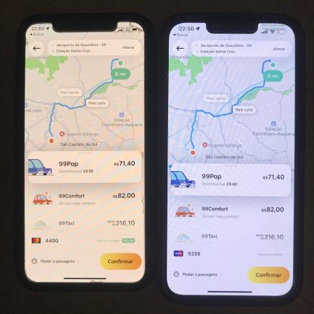 Imagem de um dos testes realizados por nós, no caso, dentro da 99 - Guilherme Menezes / UOL Carros - Guilherme Menezes / UOL Carros