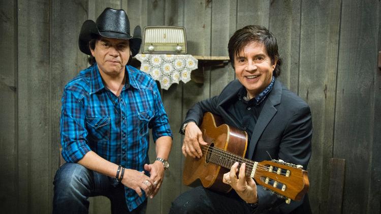 Chitãozinho e Xororó participam do quadro Visitando o Passado no "Caldeirão do Huck" - Marília Cabral/Divulgação/TV Globo - Marília Cabral/Divulgação/TV Globo