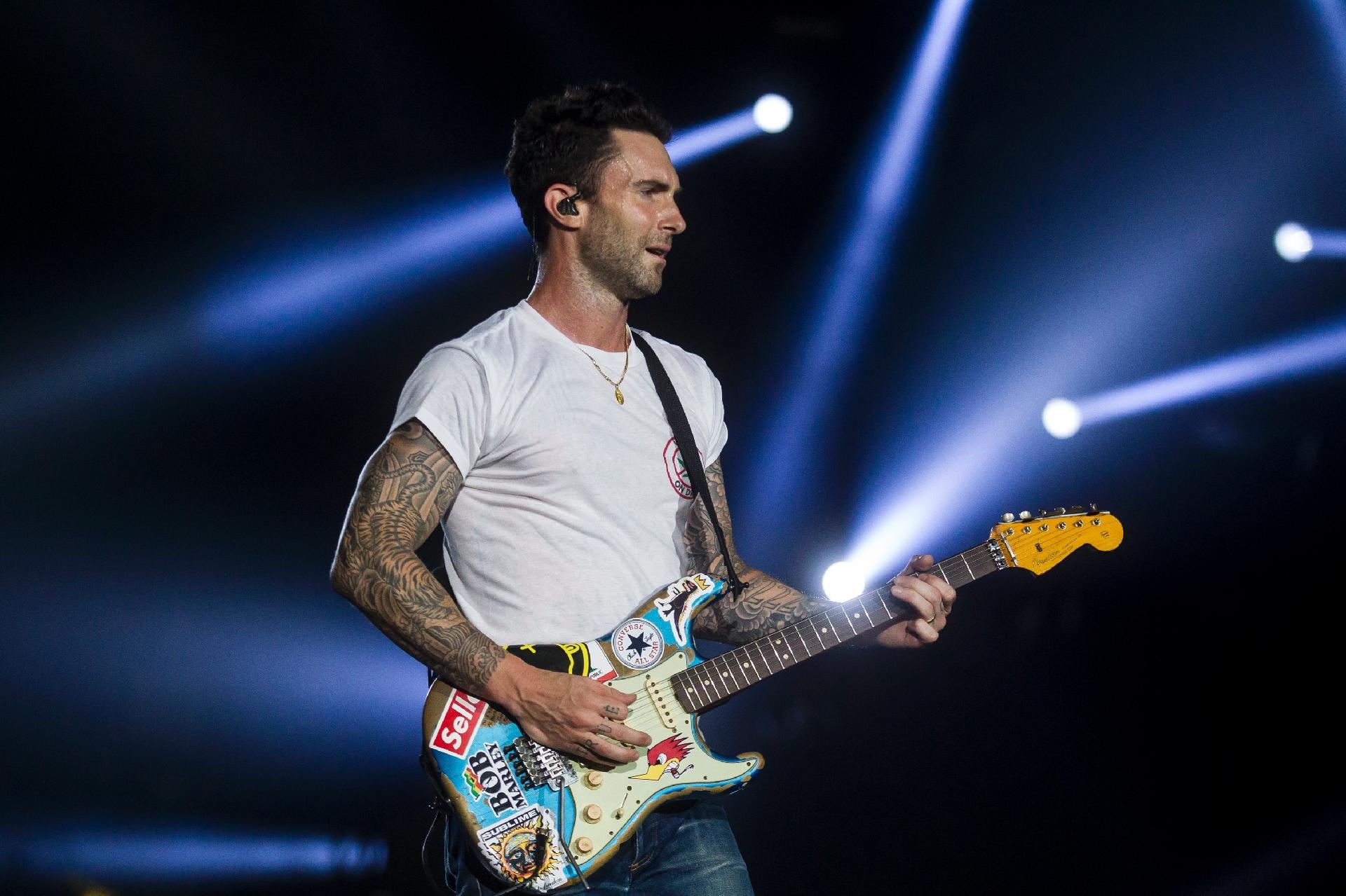 O Maroon 5 fez no sábado o show oficial deles no Rock in Rio, depois de substituir Lady Gaga na sexta-feira - Bruna Prado/UOL