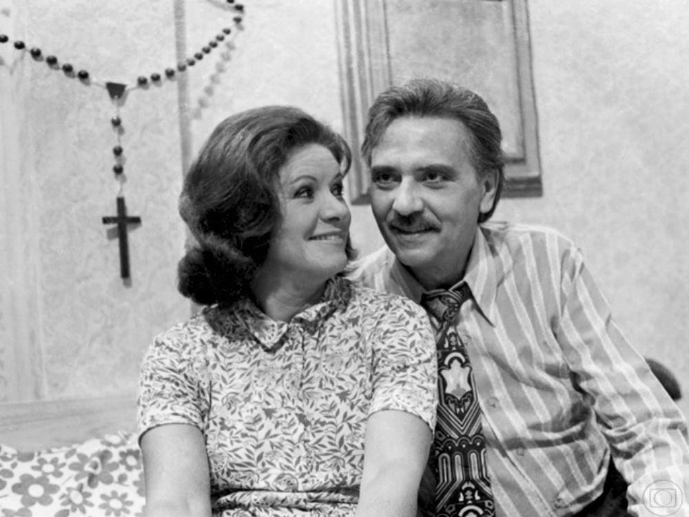 Eloísa Mafalda e Jorge Dória interpretaram Dona Nenê e Lineu na primeira versão do seriado "A Grande Família", em 1972 - Divulgação/Globo