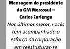 UOL Carros teve acesso a comunicado "negativo" do presidente da GM; veja - Reprodução