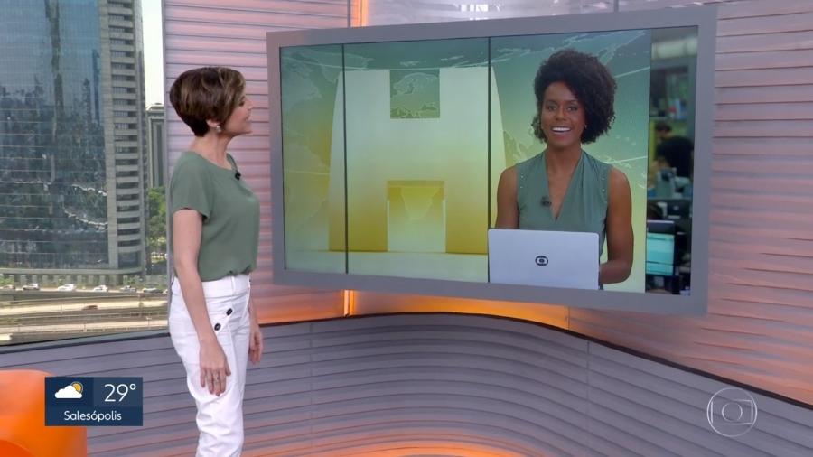 Gloria Vanique e Maria Júlia Coutinho vestem verde - Reprodução/TV Globo