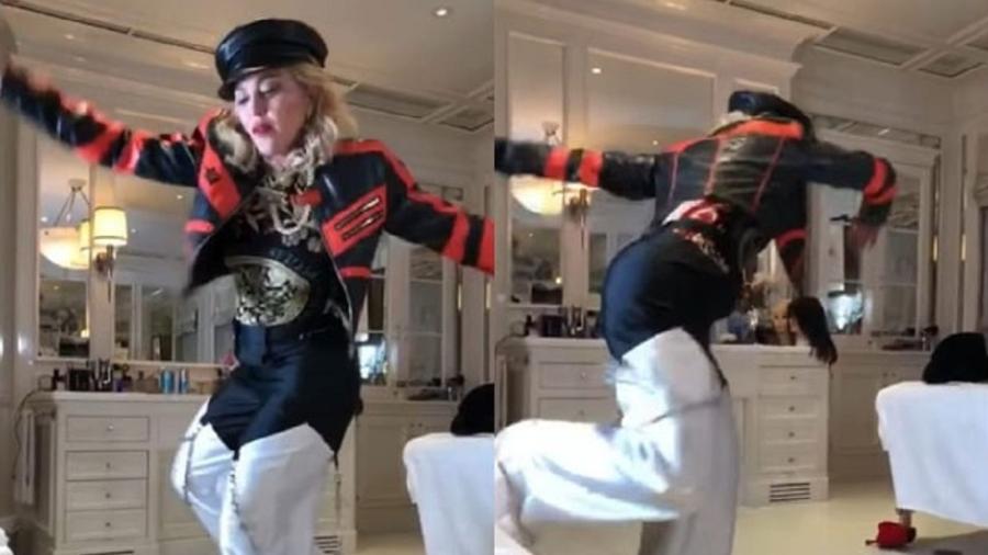 Madonna dançando em uma perna só - Reprodução/Instagram