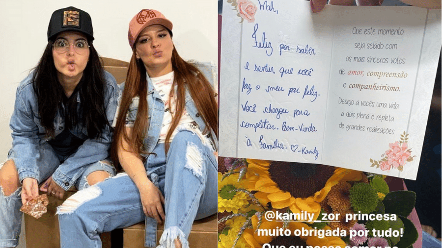 Maiara com Kamily, em 2019; futura enteada da cantora enviou buquê e cartão carinhoso após noivado com Fernando - Reprodução/Instagram