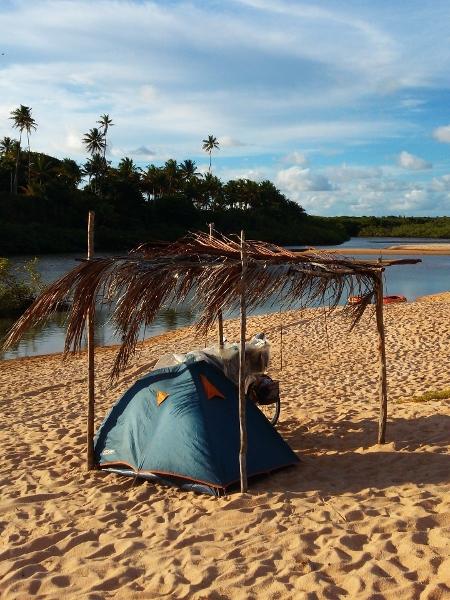 Eduardo dormiu em barraca na Bahia - Arquivo pessoal - Arquivo pessoal