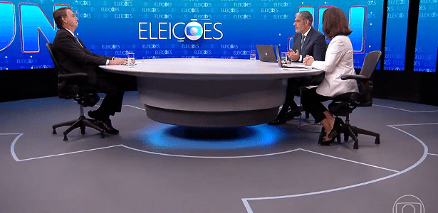 Bolsonaro foi entrevistado pelos apresentadores do "Jornal Nacional", William Bonner e Renata Vasconcellos 