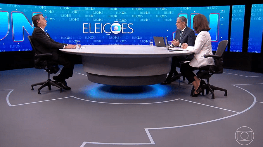 O presidente Jair Bolsonaro durante entrevista a William Bonner e Renata Vasconcellos no JN - Reprodução/TV Globo