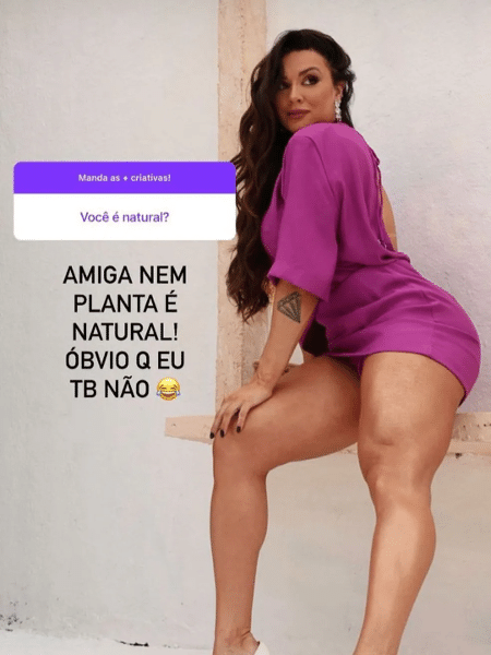 Juju Salimeni ironiza ao ser questionada se é 'natural'