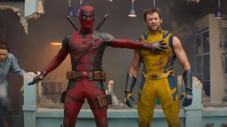 Ryan Reynolds e Hugh Jackman caracterizados no filme 'Deadpool e Wolverine'