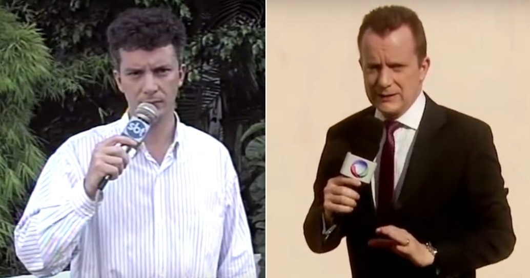 Antes do "Aqui Agora", Celso Russomanno entrevistava famosos em festas. No telejornal do SBT, investiu em defesa do consumidor e está no ramo até hoje, na Record - Montagem/UOL
