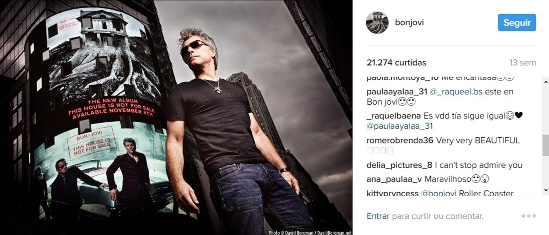 Bon Jovi posa no Instagram - Reprodução/Instagram