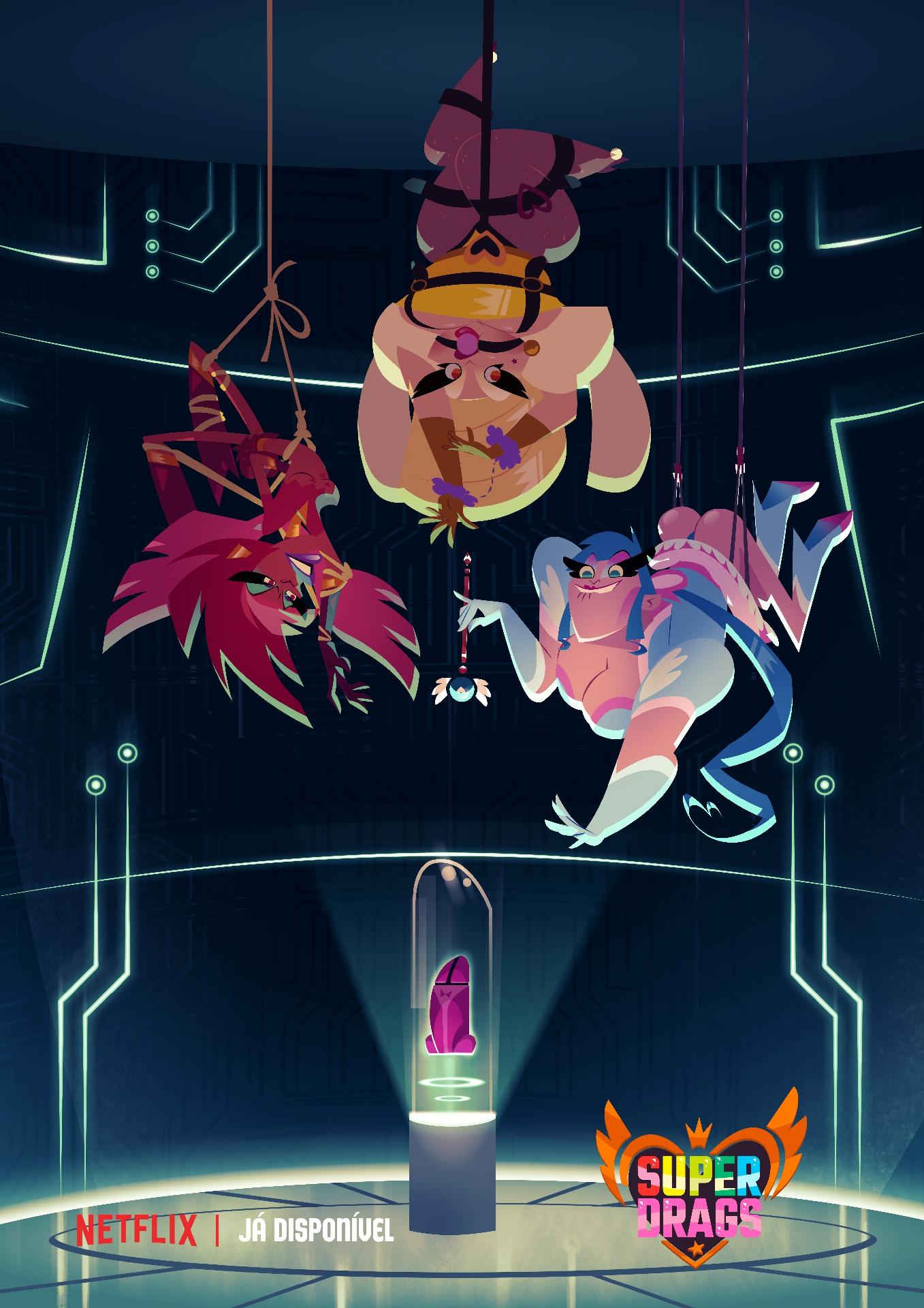 Scarlet, Lemon e Safira tentam fazer um resgate ao estilo "Missão: Impossível" em novo pôster de "Super Drags" - Divulgação/Netflix
