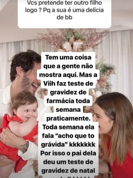 Eliezer e Viih Tube estão tentando dar um irmão para a filha Lua