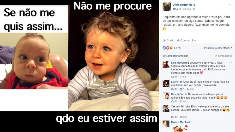 Alexandre Nero faz meme no aniversário de um ano do filho - Reprodução/Facebook