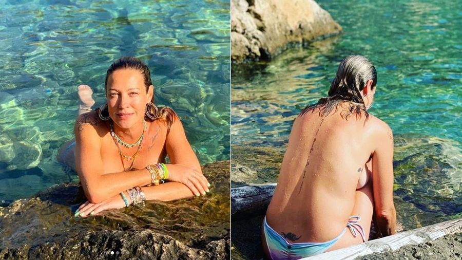 Luana Piovani toma banho de topless em praia de Ibiza - Reprodução/Instagram