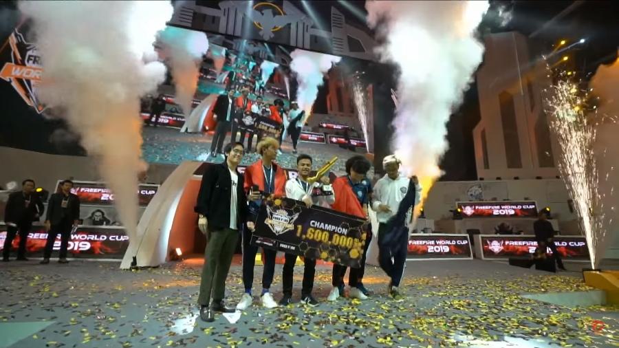 Em abril de 2019, a equipe EVOS Capital, da Indonésia, foi campeã do Free Fire World Cup - Reprodução/YouTube
