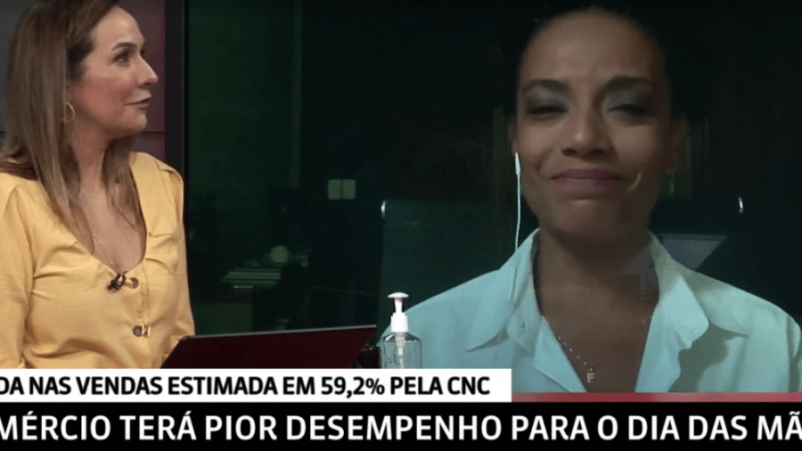 Maria Beltrão e Flávia Oliveira, durante o Estúdio i, da GloboNews - Reprodução/GloboNews