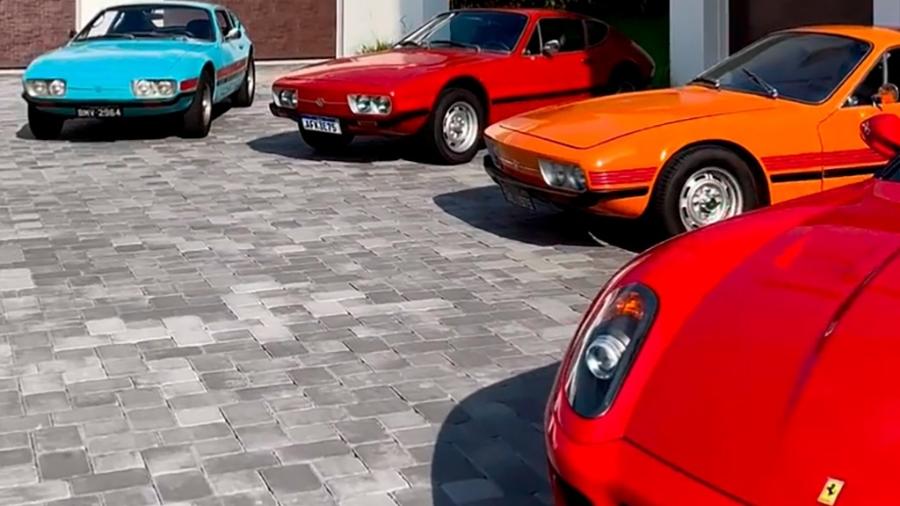 Paulista tem coleção de VW SP2 e outros esportivos brasileiros nos EUA, onde mora há 25 anos; sua Ferrari é coadjuvante - Reprodução