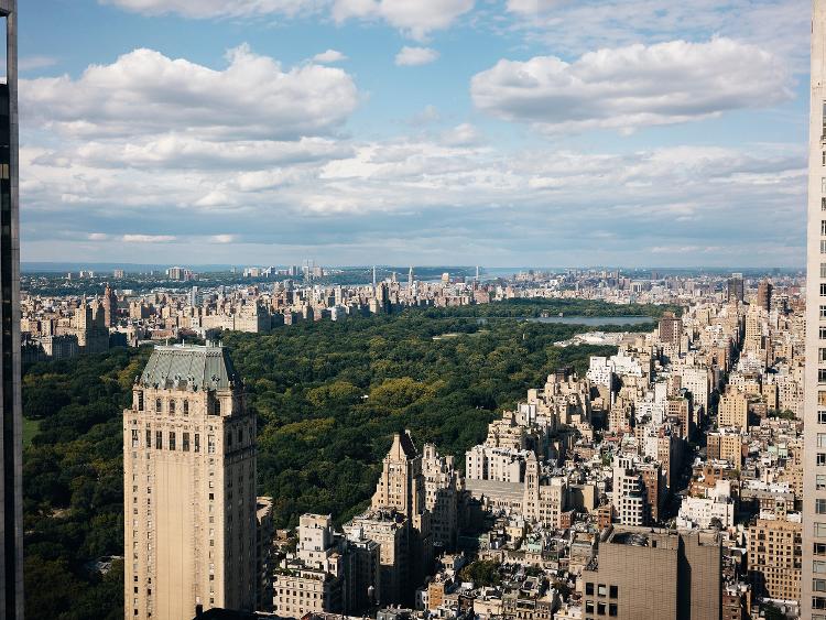 Vista para o Central Park de um dos terraços do Four Seasons New York Vista para o Central Park de um dos terraços do Four Seasons New York