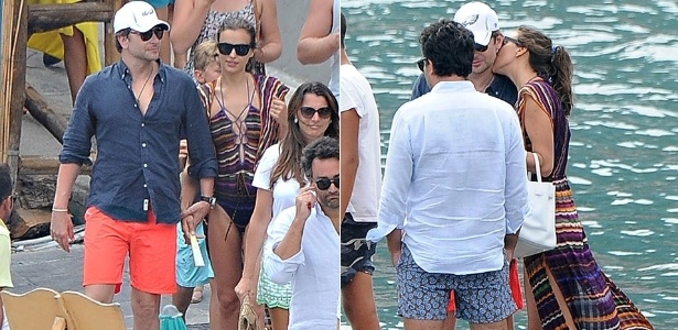 20.ago.2015 - Bradley Cooper e Irina Shayk em clima de romance durante passeio de barco na Itália - Grosby Group