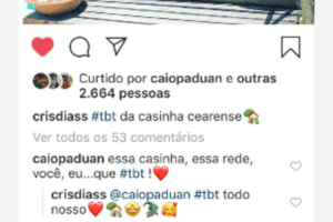 Caio Paduan e Cris Dias trocam mensagens românticas - Reprodução/Instagram - Reprodução/Instagram