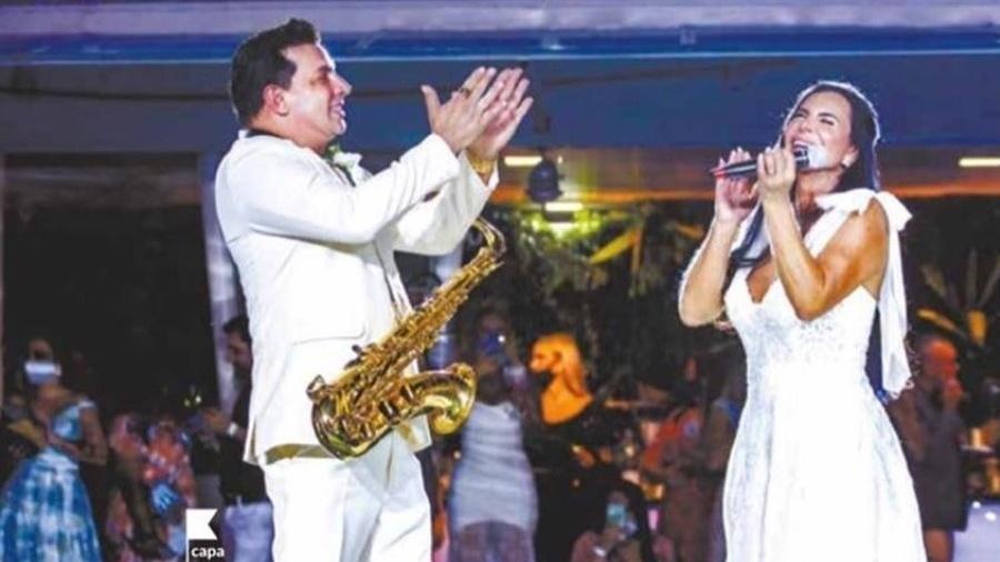 Esdras de Souza e Gretchen durante casamento no Marine Espaço Náutico, em Belém - Reprodução/Instagram