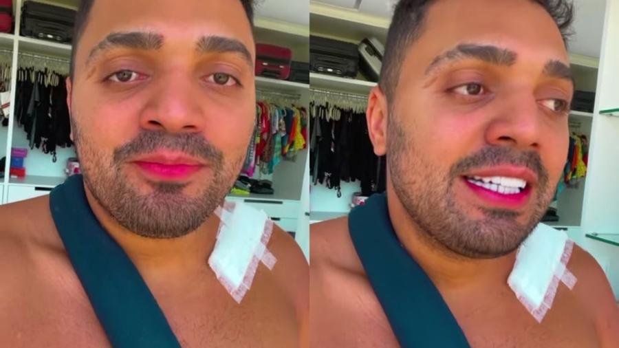 Humorista sofreu uma queda de moto nas ruas do condomínio onde vive - Reprodução/Instagram