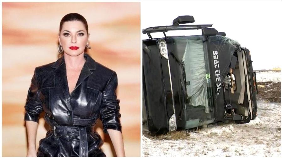 Ônibus com a equipe de Shania Twain sofreu acidente; cantora não estava no veículo
