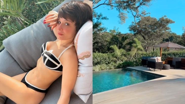 Maiara renova bronzeado em casa em Goiânia