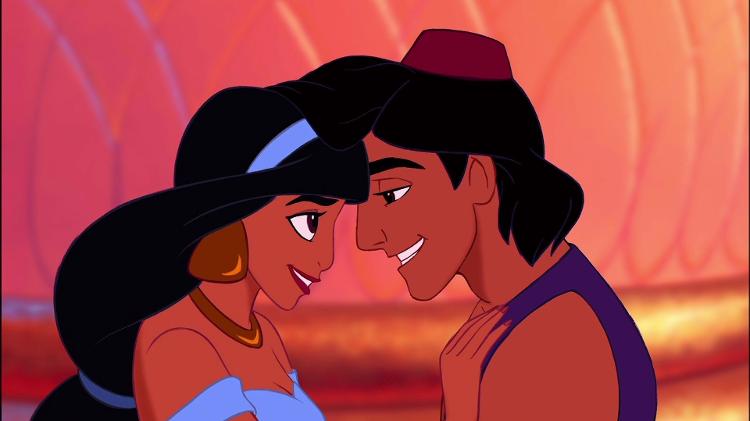 Aladdin e Jasmine em cena da animação de 1992 - Divulgação - Divulgação