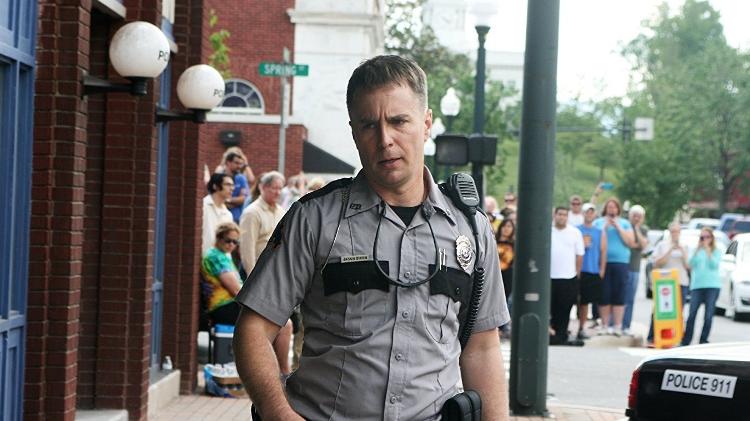 O ator Sam Rockwell em "Três Anúncios Para um Crime" - Reprodução - Reprodução