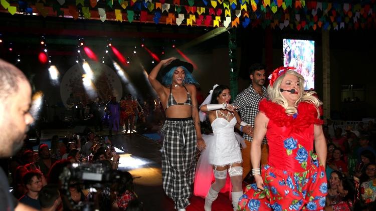 Pabllo Vittar com Thaynara OG e Anderson Tomazini em festa junina no Maranhão - Denilson Santos e Dilson Silva/AgNews - Denilson Santos e Dilson Silva/AgNews