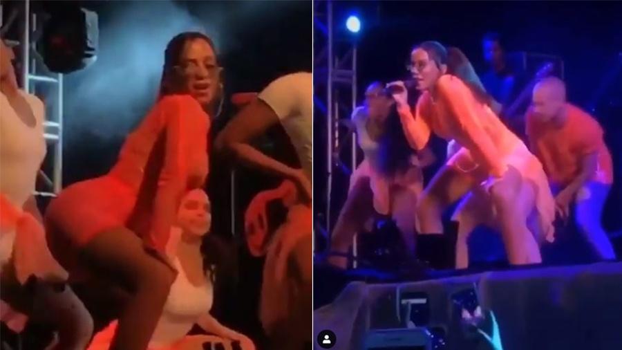 Anitta voltou também aos palcos, como neste show de Presidente Prudente (SP) - Reprodução/Instagram