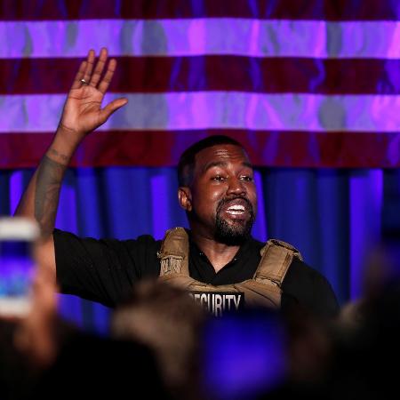 19.jul.2020 - Kanye West discursa em comício na Carolina do Sul - REUTERS/Randall Hill 
