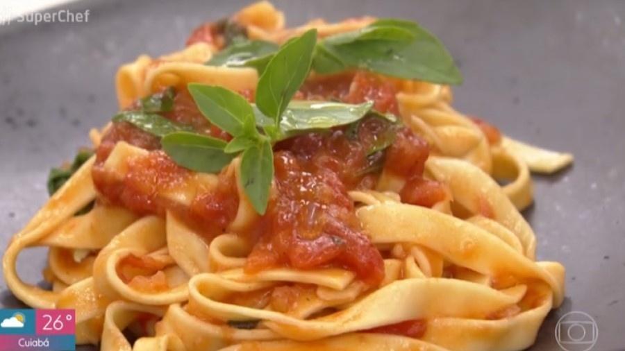 Fettuccine com molho marzano feito por Ana Maria Bragra - Reprodução/TV Globo