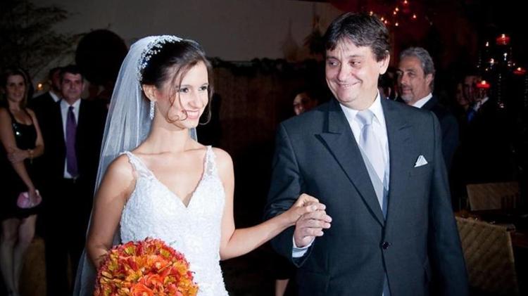 Bianca e Renato Cotta em casamento na véspera do acidente