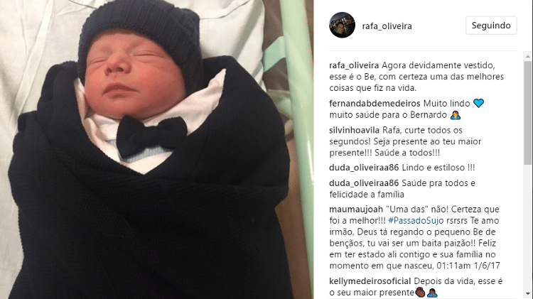 Ex-BBB Rafael mostra imagem do filho - Reprodução/Instagram - Reprodução/Instagram