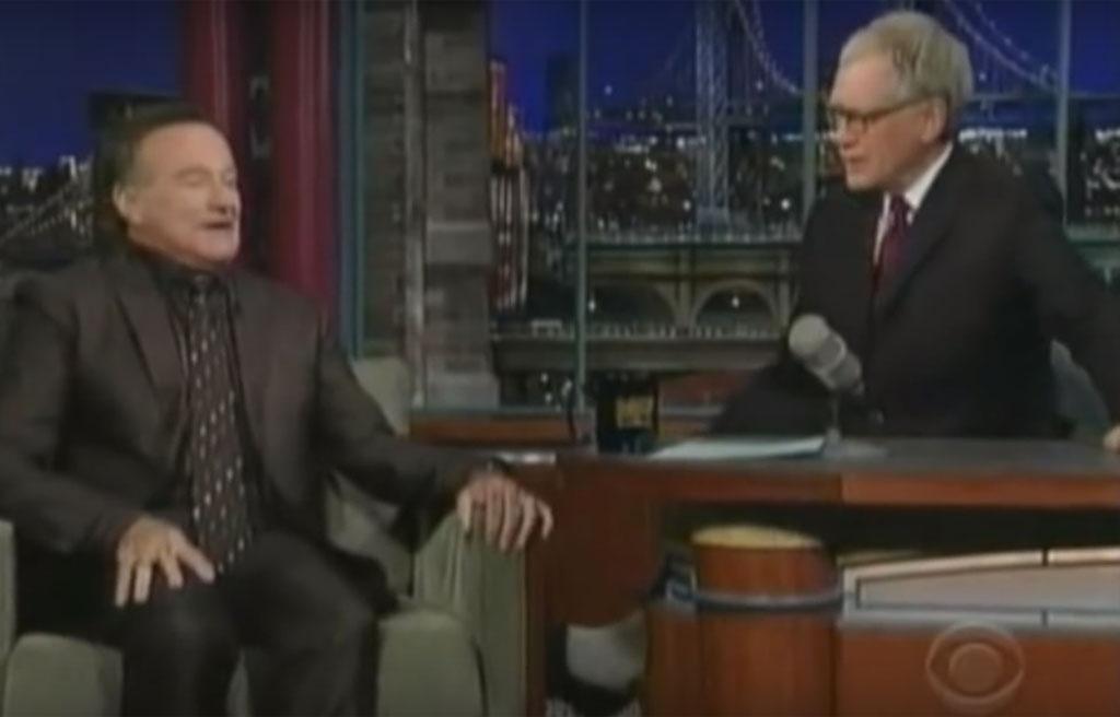 Robin Williams no programa de David Letterman em 2009 - Reprodução