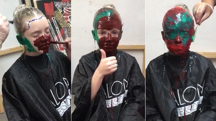 Pietra Quintela prepara molde de sua cabeça para o filme "Os Exterminadores do Além Contra a Loira do Banheiro" - Montagem/UOL/Divulgação - Montagem/UOL/Divulgação