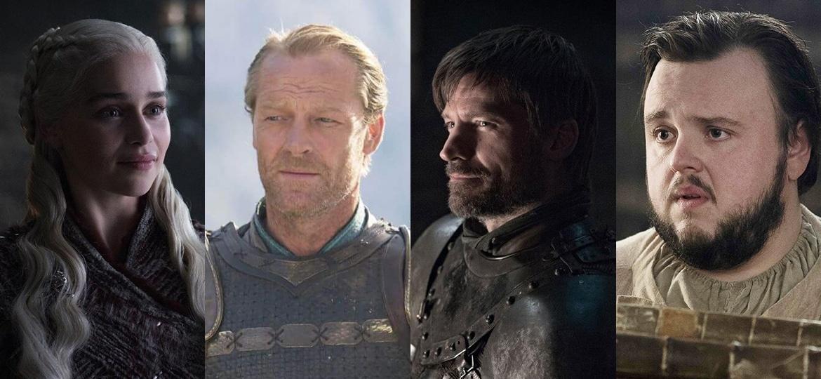 Emilia Clarke, Iain Glen, Nikolaj Coster Waldau e John Bradley falaram ao UOL sobre seus últimso dias no set de "Game of Thrones" - Divulgação e Montagem/UOL