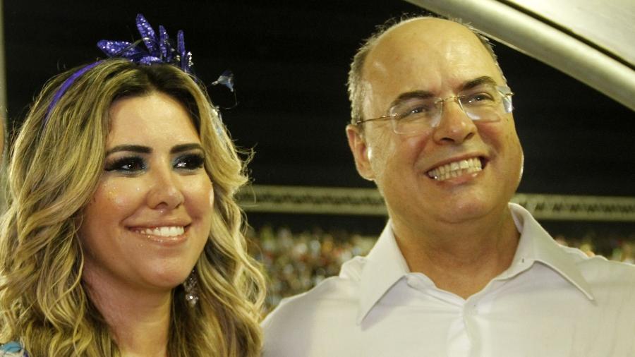 O governador do Rio, Wilson Witzel e a esposa Helena Witzel no Carnaval - Graça Paes/AgNews