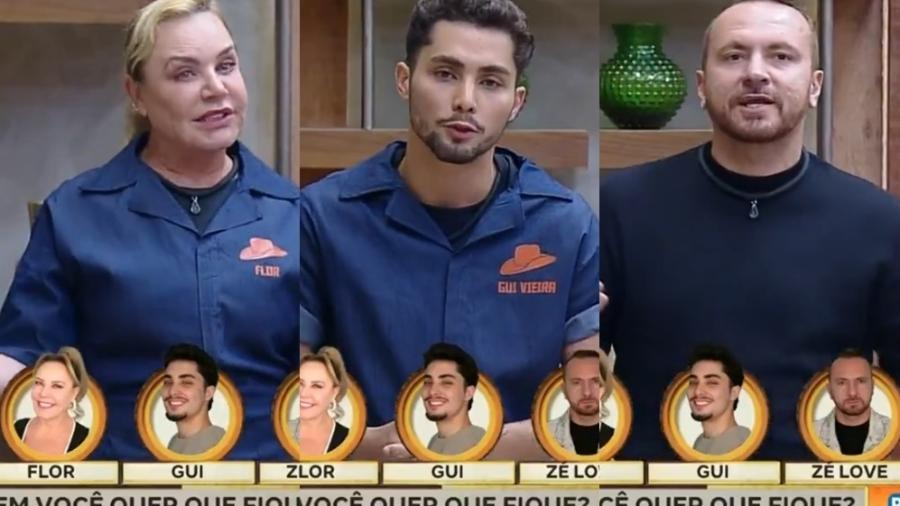 A Fazenda 16: Flor, Gui e Zé Love pedem votos para ficar na 7ª roça