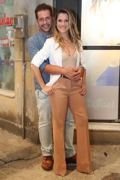 30.mar.2016 - Leandro Hassum e Ingrid Guimarães no lançamento da segunda temporada da série "Chapa Quente" - Roberto Filho /Brazil News