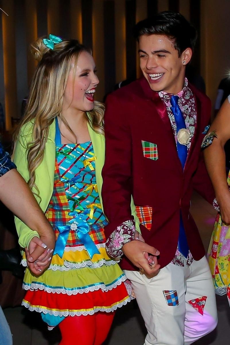 Thomaz Costa comemora aniversário com festa junina realizada no Espaço Aya, em São Paulo. O ator de "Carrossel", que completou 17 anos, dançou quadrilha com a ex-namorada, Larissa Manoela - Manuela Scarpa/Brazil News