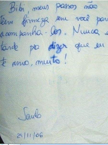 Fabiana Escobar guarda bilhete do ex-marido, traficante Saulo, que está preso - Reprodução/Instagram - Reprodução/Instagram