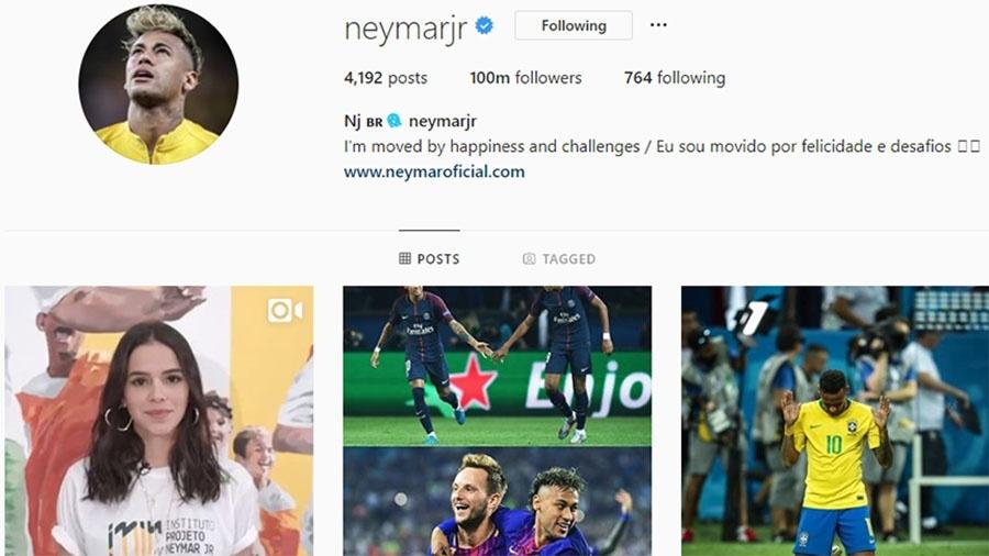 Neymar conquista 100 milhões de seguidores no Instagram  - Reprodução/Instagram 