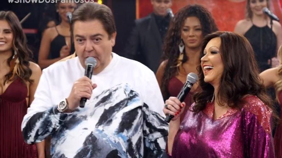 Faustão e Solange Almeira no Show dos Famosos do Domingão do Faustão - Reprodução/Globo
